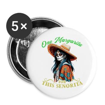 Funny Margarita Design for Cinco de Mayo - Buttons large 2.2''/56 mm (5-pack) - white - Front