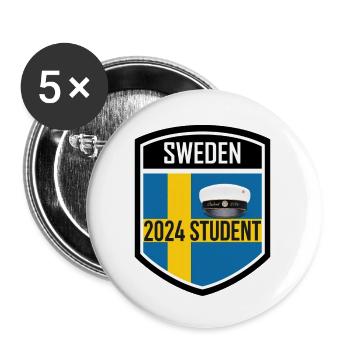 Graduation 2024 class High school graduation party - Buttons large 2.2''/56 mm (5-pack) - white - Front