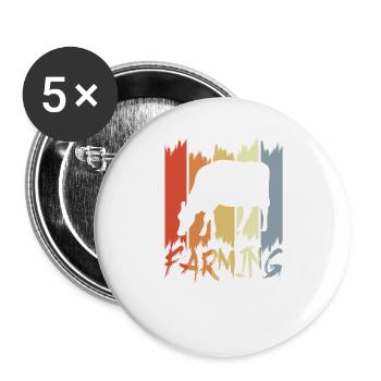 Dairy farmer - Buttons large 2.2''/56 mm (5-pack) - white - Front