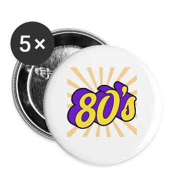 Black and Blue Retro 80 s T Shirt - Lot de 5 grands badges (56 mm) - blanc - Devant