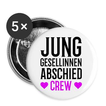 Hen Party Crew - Buttons large 2.2''/56 mm (5-pack) - white - Front