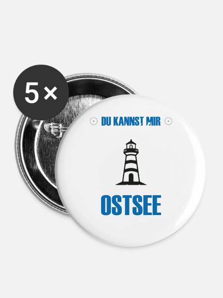 Ostsee - Buttons groß 56 mm (5er Pack) - Weiß