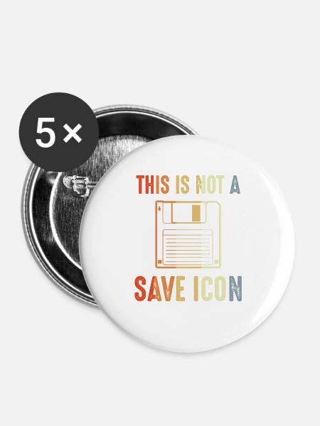Das ist kein Speichern Icon - Buttons groß 56 mm (5er Pack) - Weiß