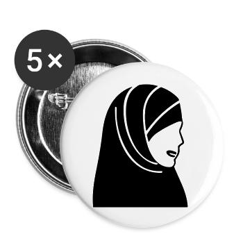 hijab headscarf muslim woman - Buttons large 2.2''/56 mm (5-pack) - white - Front