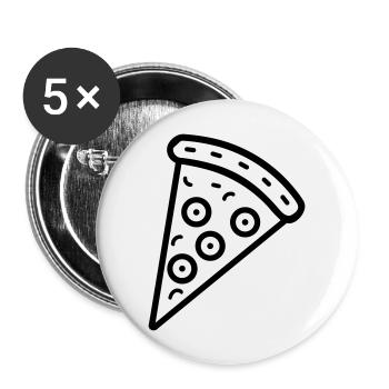 Pizza slice - Buttons large 2.2''/56 mm (5-pack) - white - Front