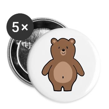Bär - Buttons groß 56 mm (5er Pack) - Weiß - Vorne