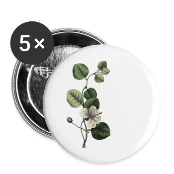 Buchstabe B Grün Botanisch - Buttons groß 56 mm (5er Pack) - Weiß - Vorne