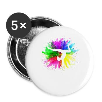 Gymnast Gymnastics Gymnastics Club Gymnastics Gymnastics - Buttons large 2.2''/56 mm (5-pack) - white - Front