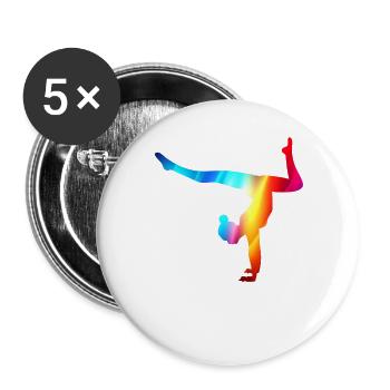 Gymnast Gymnastics Gymnastics Club Gymnastics Gymnastics - Buttons large 2.2''/56 mm (5-pack) - white - Front