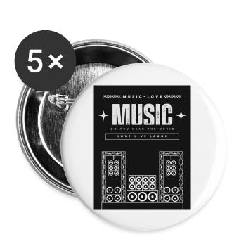 Musik4 - Buttons groß 56 mm (5er Pack) - Weiß - Vorne