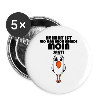 Sprüche Nordsee - Buttons groß 56 mm (5er Pack) - Weiß - Vorne