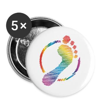 rainbow footprint rainbow footprint - Buttons large 2.2''/56 mm (5-pack) - white - Front