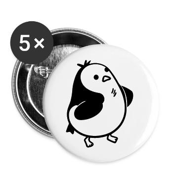 Pinguin - Buttons groß 56 mm (5er Pack) - Weiß - Vorne