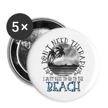 été lac nature flore art piscine mer plage amour - Lot de 5 grands badges (56 mm) - blanc - Devant