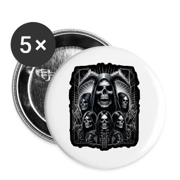 Metal Skeletons - Buttons large 2.2''/56 mm (5-pack) - white - Front