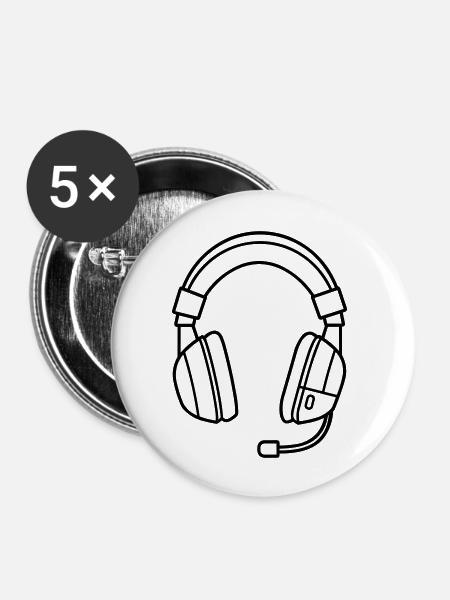 Gaming-Headset - Buttons groß 56 mm (5er Pack) - Weiß
