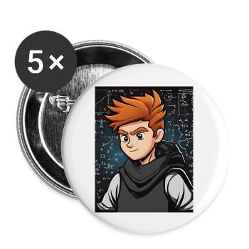 Ginger Ninja 2 - Buttons large 2.2''/56 mm (5-pack) - white - Front