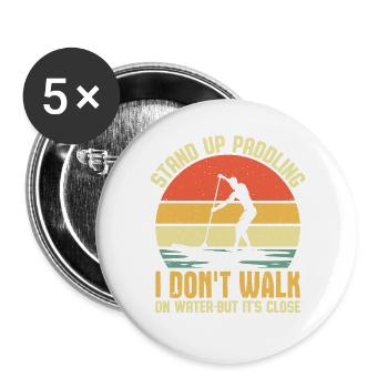 Stand Up Paddling Water Sport Design - Buttons large 2.2''/56 mm (5-pack) - white - Front