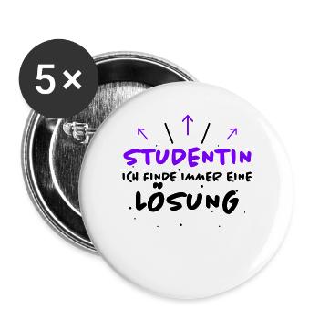 Studentin Spruch Universität Studentin Geschenk - Buttons groß 56 mm (5er Pack) - Weiß - Vorne
