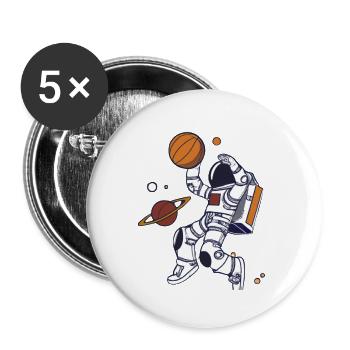 Astronaute Dunk Planète - Lot de 5 grands badges (56 mm) - blanc - Devant