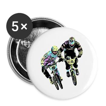 BMX - Buttons groß 56 mm (5er Pack) - Weiß - Vorne