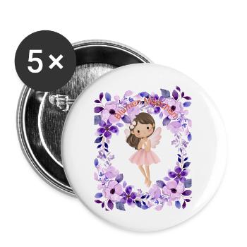 Demoiselle d’honneur - Lot de 5 grands badges (56 mm) - blanc - Devant