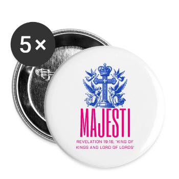 Majestätisches Bibelzitat auf Design - Buttons groß 56 mm (5er Pack) - Weiß - Vorne