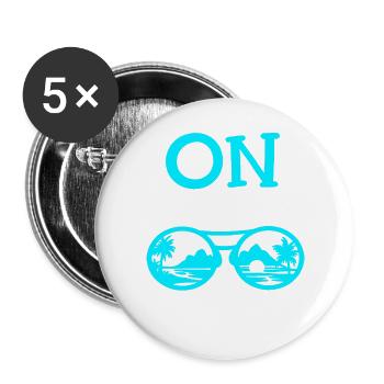 Kreuzfahrt Urlaub Schiffreise - Buttons groß 56 mm (5er Pack) - Weiß - Vorne