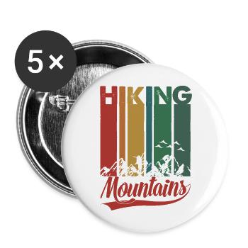 Woman hiking - Buttons large 2.2''/56 mm (5-pack) - white - Front