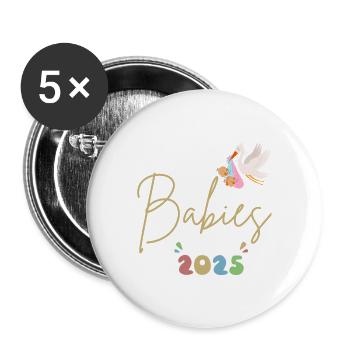 Babies - Lot de 5 grands badges (56 mm) - blanc - Devant