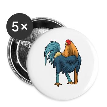 Rooster Cricket Cricket Bat - Buttons large 2.2''/56 mm (5-pack) - white - Front