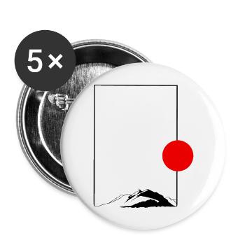 Minimalist sunrise - Buttons large 2.2''/56 mm (5-pack) - white - Front