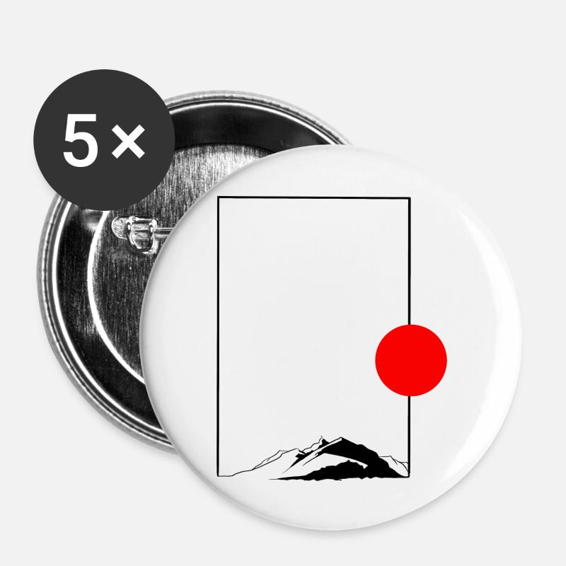 Minimalist sunrise - Buttons large 2.2''/56 mm (5-pack) - white
