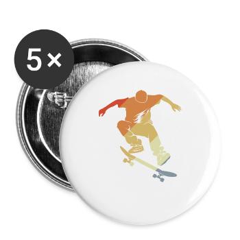 Vintage Skateboarding Graphic - Buttons large 2.2''/56 mm (5-pack) - white - Front