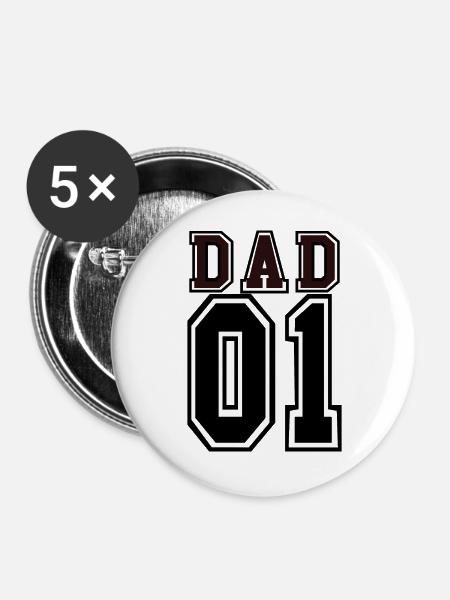 PAPA - Buttons groß 56 mm (5er Pack) - Weiß