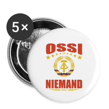 Leg dich nicht mit einem Ossi an, wir kennen Orte - Buttons groß 56 mm (5er Pack) - Weiß - Vorne