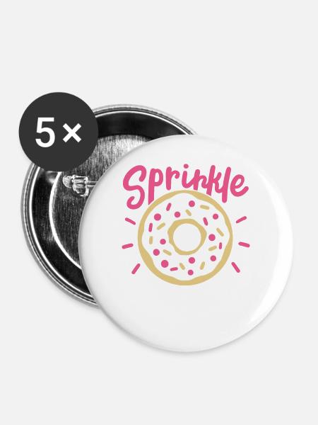 Donut Streusel - Buttons groß 56 mm (5er Pack) - Weiß