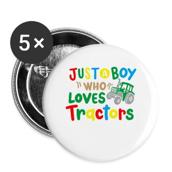 Traktor Traktor-Liebhaber - Buttons groß 56 mm (5er Pack) - Weiß - Vorne