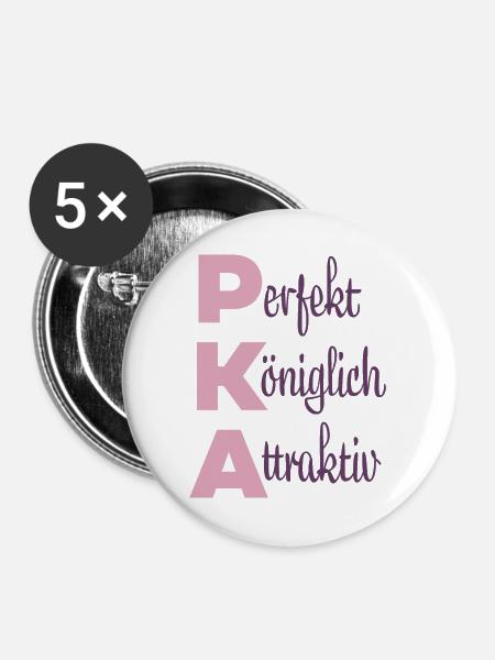 Perfekt Königlich Attraktiv - Buttons groß 56 mm (5er Pack) - Weiß