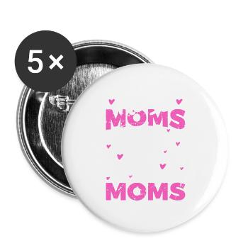 Pferde Mütter sind die besseren Mütter - Buttons groß 56 mm (5er Pack) - Weiß - Vorne