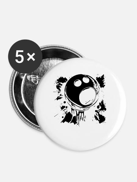 Bowlingkugel - Buttons groß 56 mm (5er Pack) - Weiß