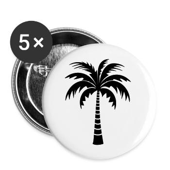 palm tree - Buttons large 2.2''/56 mm (5-pack) - white - Front