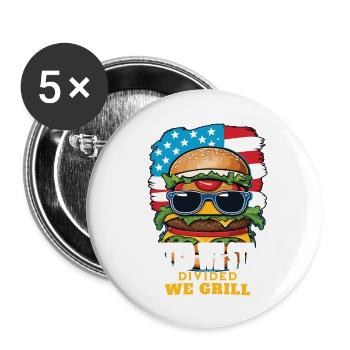 Drôle de barbecue jeu de mots rétro vintage hot-dog design - Lot de 5 grands badges (56 mm) - blanc - Devant