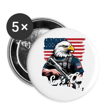 The sun is out, the gun is out July 4 - Buttons large 2.2''/56 mm (5-pack) - white - Front