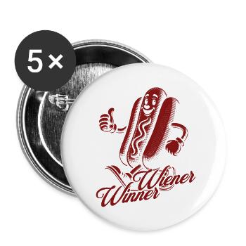 Wiener Gewinner Retro Vintage Design 4. Juli - Buttons groß 56 mm (5er Pack) - Weiß - Vorne