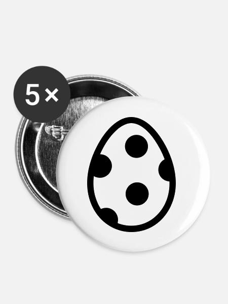 Ei - Buttons groß 56 mm (5er Pack) - Weiß