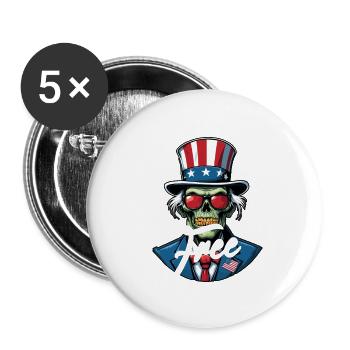 Born free, taxed until death on July 4 - Buttons large 2.2''/56 mm (5-pack) - white - Front