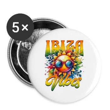 Ibiza Vibes - Buttons large 2.2''/56 mm (5-pack) - white - Front