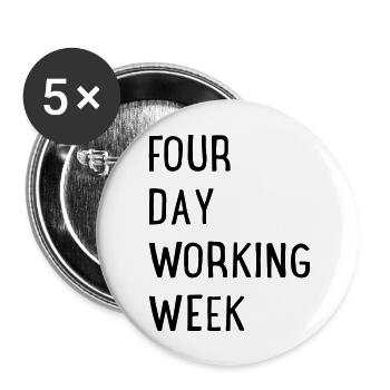 4 days a week - Buttons large 2.2''/56 mm (5-pack) - white - Front