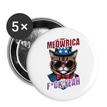 Drôle Meowrica Cat Cat Lat Lover Design pour - Lot de 5 grands badges (56 mm) - blanc - Devant